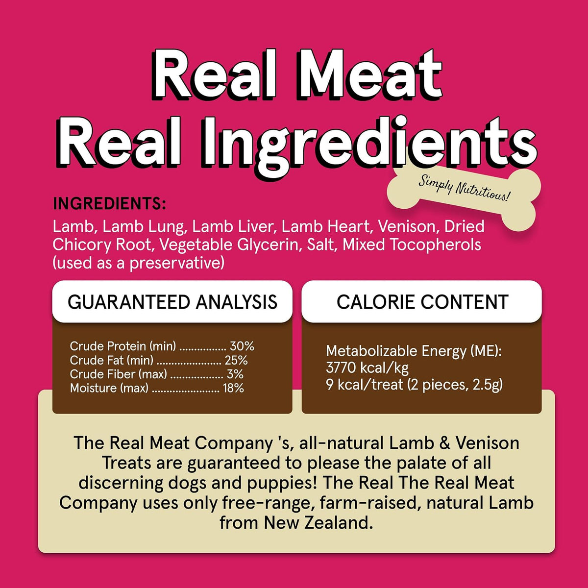 TRMC Real Meat Dog Treats - 12oz Bag of Bite-Sized Air-Dried Beef Jerky for Dogs - Grain-Free Jerky Dog Treats Made up of 95% Free-Range, Grass Fed Beef - All-Natural High Protein Dog Treats