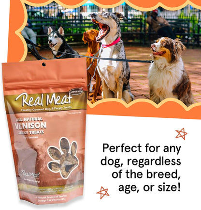 TRMC Real Meat Dog Treats - 12oz Bag of Bite-Sized Air-Dried Beef Jerky for Dogs - Grain-Free Jerky Dog Treats Made up of 95% Free-Range, Grass Fed Beef - All-Natural High Protein Dog Treats