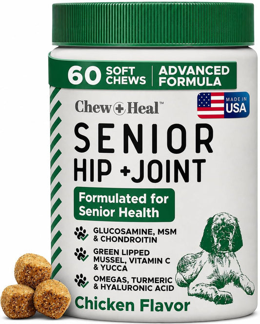 Glucosamine for Senior Dogs Hip and Joint Supplement, 60 Mobility Chews