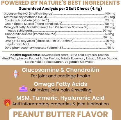 Glucosamine for Senior Dogs Hip and Joint Supplement, 60 Mobility Chews