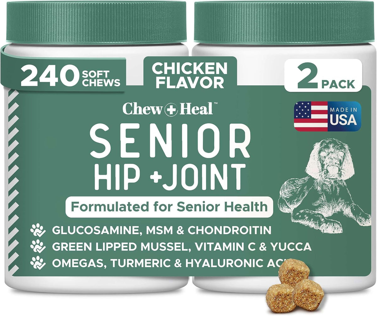 Glucosamine for Senior Dogs Hip and Joint Supplement, 60 Mobility Chews