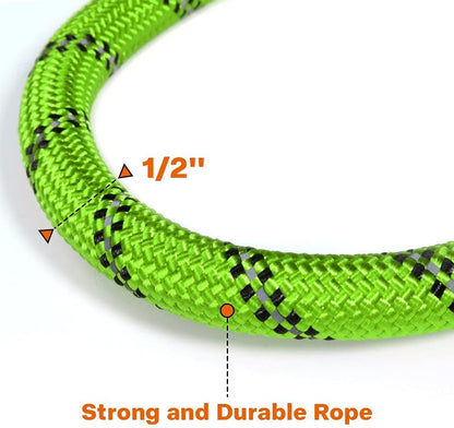 Rope Dog Leash for Medium Large Dogs, 6 FT Padded Handle, Black