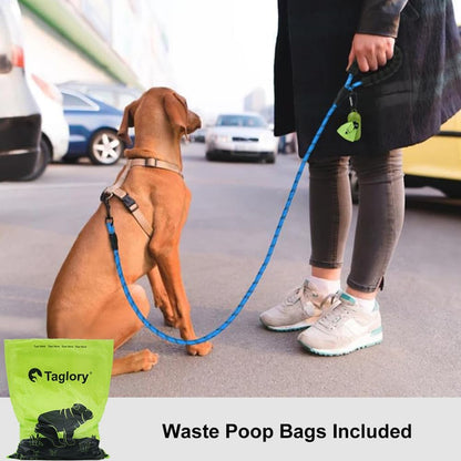 Rope Dog Leash for Medium Large Dogs, 6 FT Padded Handle, Black