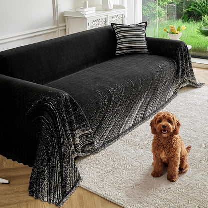 Couch Cover for Dogs Washable Sofa Cover, Sectional Couch Covers, Sofa Covers for 2 Cushion Couch, Non Slip Stripe Sofa Slipcovers Furniture Protector (Beige, 71x102)