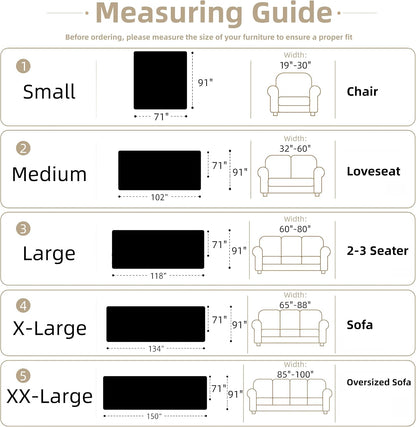 Couch Cover for Dogs Washable Sofa Cover, Sectional Couch Covers, Sofa Covers for 2 Cushion Couch, Non Slip Stripe Sofa Slipcovers Furniture Protector (Beige, 71x102)