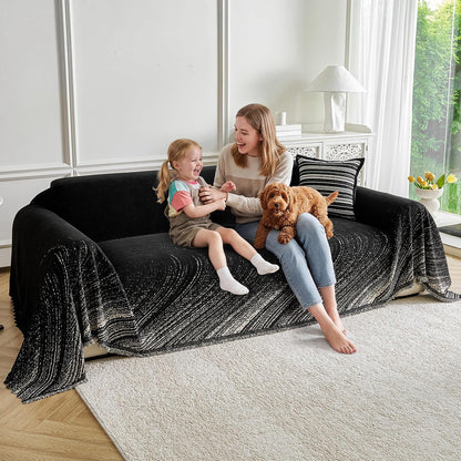Couch Cover for Dogs Washable Sofa Cover, Sectional Couch Covers, Sofa Covers for 2 Cushion Couch, Non Slip Stripe Sofa Slipcovers Furniture Protector (Beige, 71x102)