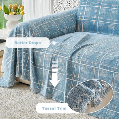 Couch Cover for Dogs Washable Sofa Cover, Sectional Couch Covers, Sofa Covers for 2 Cushion Couch, Non Slip Stripe Sofa Slipcovers Furniture Protector (Beige, 71x102)