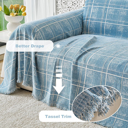 Couch Cover for Dogs Washable Sofa Cover, Sectional Couch Covers, Sofa Covers for 2 Cushion Couch, Non Slip Stripe Sofa Slipcovers Furniture Protector (Beige, 71x102)