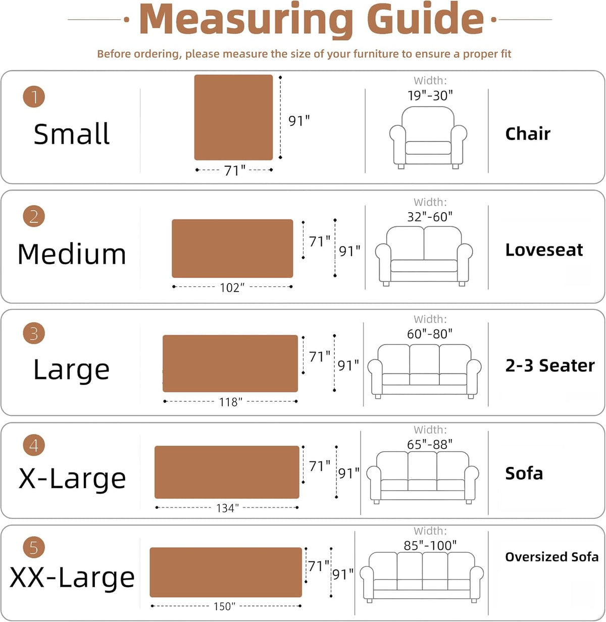 Couch Cover for Dogs Washable Sofa Cover, Sectional Couch Covers, Sofa Covers for 2 Cushion Couch, Non Slip Stripe Sofa Slipcovers Furniture Protector (Beige, 71x102)