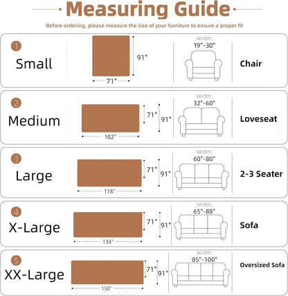 Couch Cover for Dogs Washable Sofa Cover, Sectional Couch Covers, Sofa Covers for 2 Cushion Couch, Non Slip Stripe Sofa Slipcovers Furniture Protector (Beige, 71x102)