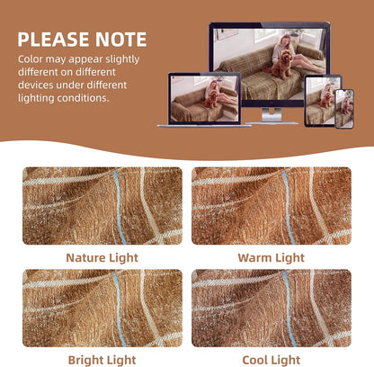 Couch Cover for Dogs Washable Sofa Cover, Sectional Couch Covers, Sofa Covers for 2 Cushion Couch, Non Slip Stripe Sofa Slipcovers Furniture Protector (Beige, 71x102)