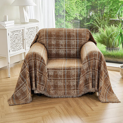Couch Cover for Dogs Washable Sofa Cover, Sectional Couch Covers, Sofa Covers for 2 Cushion Couch, Non Slip Stripe Sofa Slipcovers Furniture Protector (Beige, 71x102)