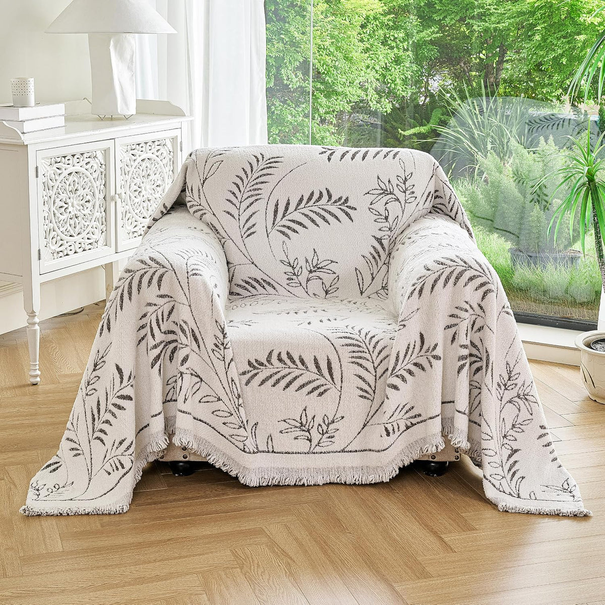 Couch Cover for Dogs Washable Sofa Cover, Sectional Couch Covers, Sofa Covers for 2 Cushion Couch, Non Slip Stripe Sofa Slipcovers Furniture Protector (Beige, 71x102)