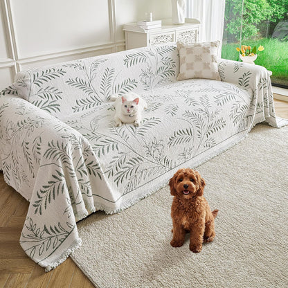 Couch Cover for Dogs Washable Sofa Cover, Sectional Couch Covers, Sofa Covers for 2 Cushion Couch, Non Slip Stripe Sofa Slipcovers Furniture Protector (Beige, 71x102)