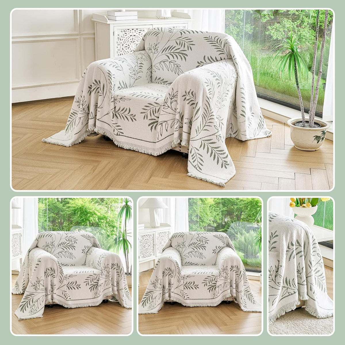 Couch Cover for Dogs Washable Sofa Cover, Sectional Couch Covers, Sofa Covers for 2 Cushion Couch, Non Slip Stripe Sofa Slipcovers Furniture Protector (Beige, 71x102)