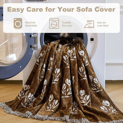 Couch Cover for Dogs Washable Sofa Cover, Sectional Couch Covers, Sofa Covers for 2 Cushion Couch, Non Slip Stripe Sofa Slipcovers Furniture Protector (Beige, 71x102)