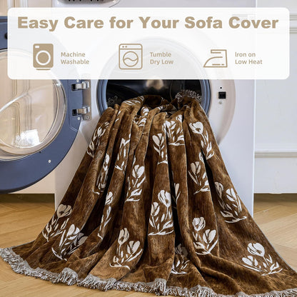 Couch Cover for Dogs Washable Sofa Cover, Sectional Couch Covers, Sofa Covers for 2 Cushion Couch, Non Slip Stripe Sofa Slipcovers Furniture Protector (Beige, 71x102)