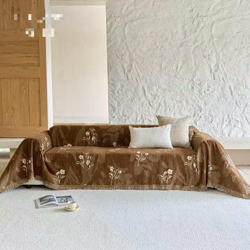 Couch Cover for Dogs Washable Sofa Cover, Sectional Couch Covers, Sofa Covers for 2 Cushion Couch, Non Slip Stripe Sofa Slipcovers Furniture Protector (Beige, 71x102)