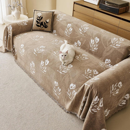 Couch Cover for Dogs Washable Sofa Cover, Sectional Couch Covers, Sofa Covers for 2 Cushion Couch, Non Slip Stripe Sofa Slipcovers Furniture Protector (Beige, 71x102)