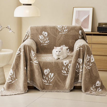 Couch Cover for Dogs Washable Sofa Cover, Sectional Couch Covers, Sofa Covers for 2 Cushion Couch, Non Slip Stripe Sofa Slipcovers Furniture Protector (Beige, 71x102)