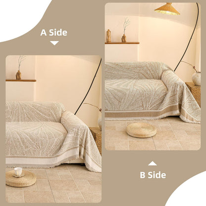 Couch Cover for Dogs Washable Sofa Cover, Sectional Couch Covers, Sofa Covers for 2 Cushion Couch, Non Slip Stripe Sofa Slipcovers Furniture Protector (Beige, 71x102)