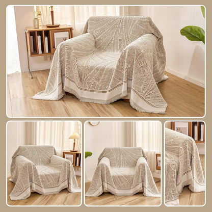 Couch Cover for Dogs Washable Sofa Cover, Sectional Couch Covers, Sofa Covers for 2 Cushion Couch, Non Slip Stripe Sofa Slipcovers Furniture Protector (Beige, 71x102)