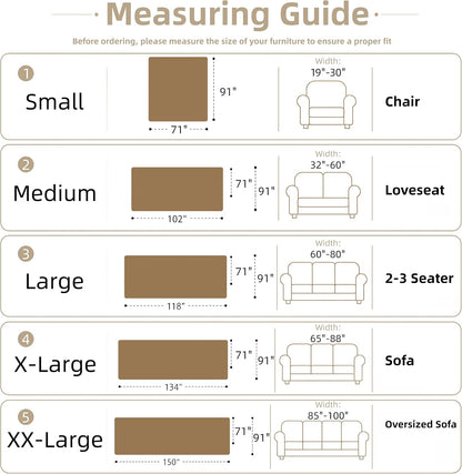 Couch Cover for Dogs Washable Sofa Cover, Sectional Couch Covers, Sofa Covers for 2 Cushion Couch, Non Slip Stripe Sofa Slipcovers Furniture Protector (Beige, 71x102)