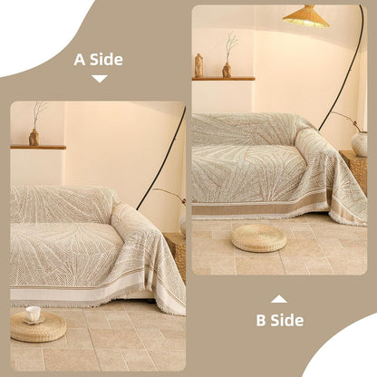 Couch Cover for Dogs Washable Sofa Cover, Sectional Couch Covers, Sofa Covers for 2 Cushion Couch, Non Slip Stripe Sofa Slipcovers Furniture Protector (Beige, 71x102)