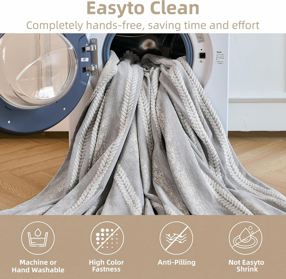 Couch Cover for Dogs Washable Sofa Cover, Sectional Couch Covers, Sofa Covers for 2 Cushion Couch, Non Slip Stripe Sofa Slipcovers Furniture Protector (Beige, 71x102)