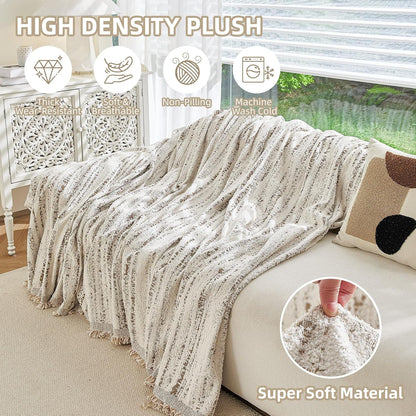 Couch Cover for Dogs Washable Sofa Cover, Sectional Couch Covers, Sofa Covers for 2 Cushion Couch, Non Slip Stripe Sofa Slipcovers Furniture Protector (Beige, 71x102)