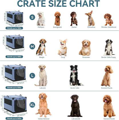 30" Soft Portable Dog Crate – Patented Spiral Sturdy Frame, Collapsible Travel Kennel for Medium Dogs, 3 Mesh Door, Lockable Zippers, Indoor & Car Use Green