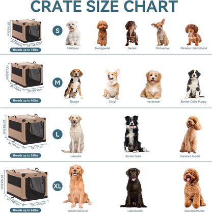 30" Soft Portable Dog Crate – Patented Spiral Sturdy Frame, Collapsible Travel Kennel for Medium Dogs, 3 Mesh Door, Lockable Zippers, Indoor & Car Use Green