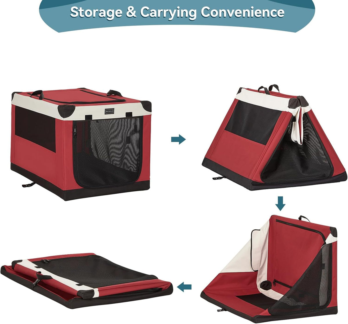30" Soft Portable Dog Crate – Patented Spiral Sturdy Frame, Collapsible Travel Kennel for Medium Dogs, 3 Mesh Door, Lockable Zippers, Indoor & Car Use Green