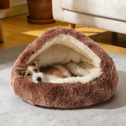 Hooded Donut Bed, Calming Cave for Cats & Small Dogs