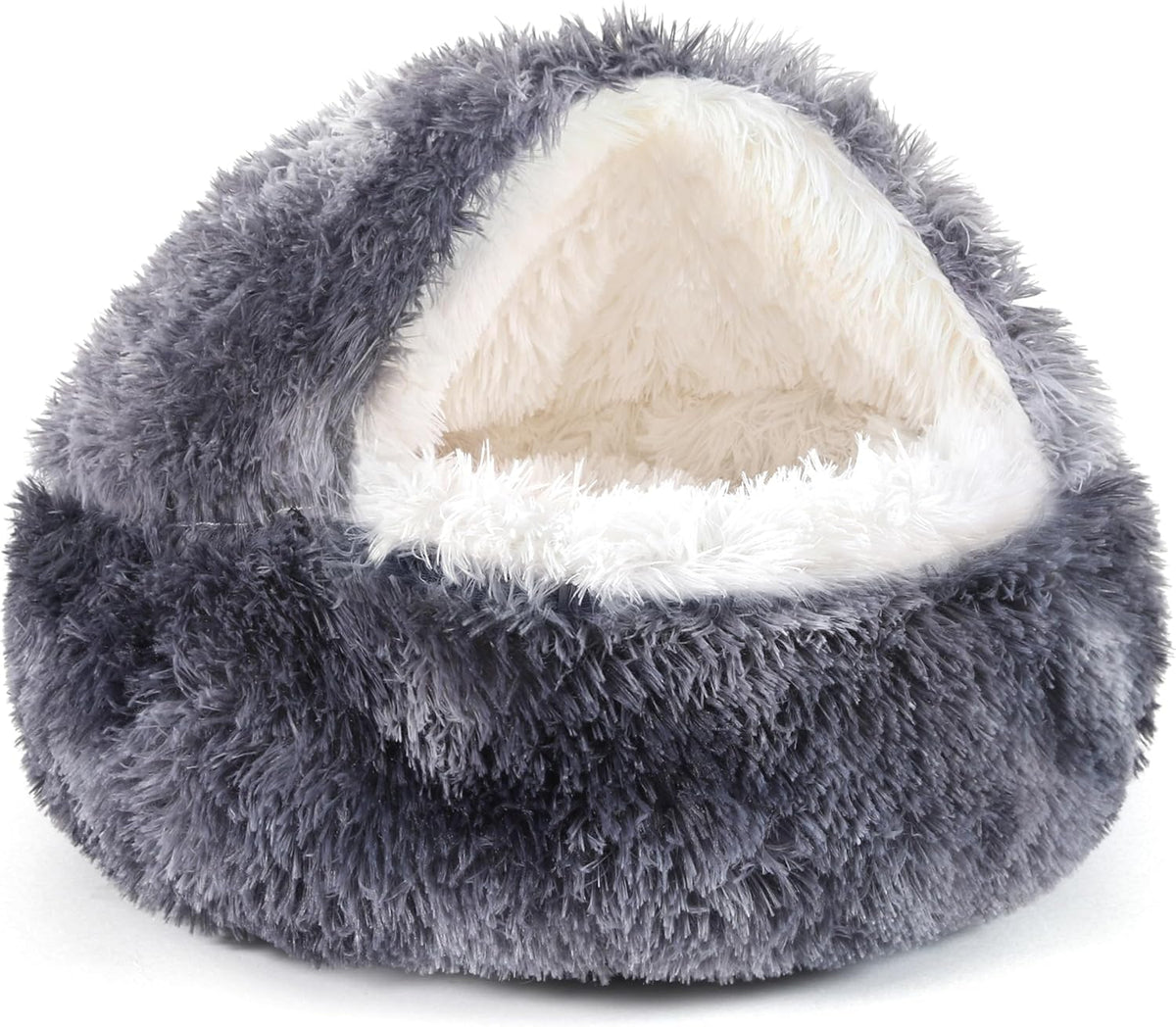 Hooded Donut Bed, Calming Cave for Cats & Small Dogs