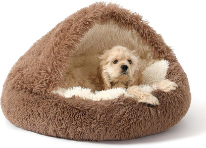 Hooded Donut Bed, Calming Cave for Cats & Small Dogs