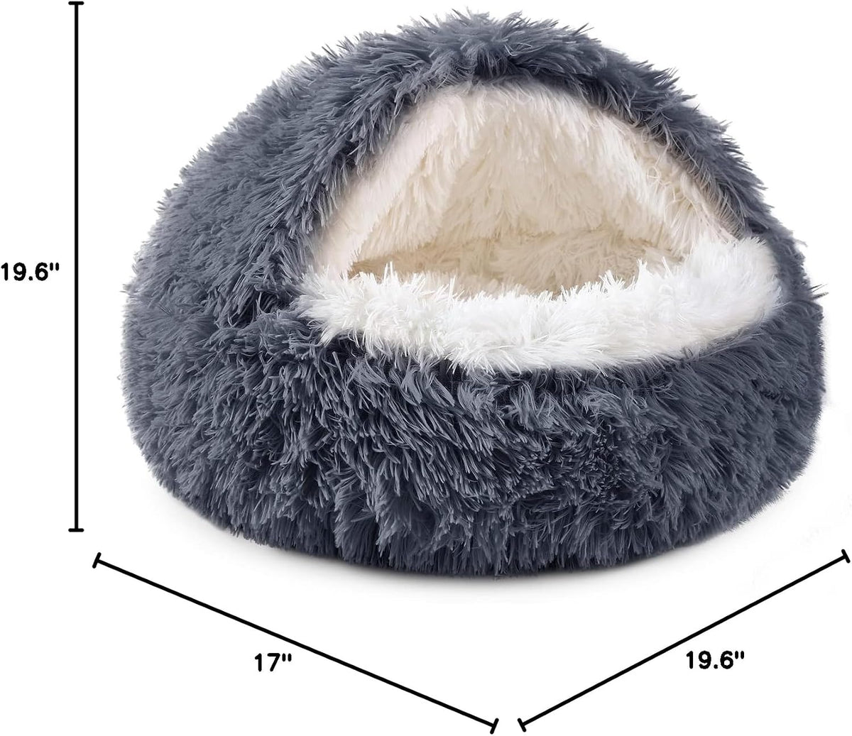 Hooded Donut Bed, Calming Cave for Cats & Small Dogs