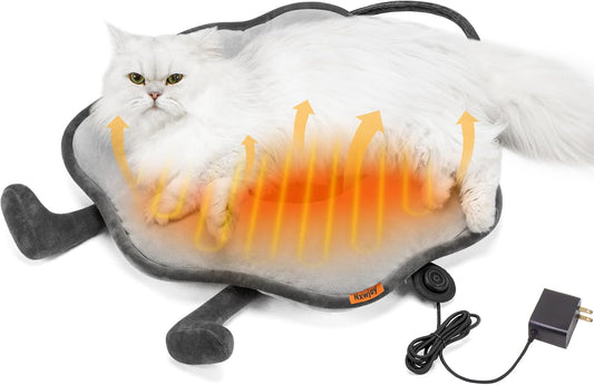 Cat Heating Pad for Indoor Cat Electric Heated Bed Sunflower Grey