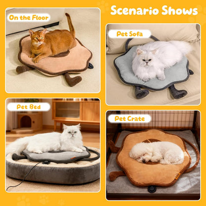 Cat Heating Pad for Indoor Cat Electric Heated Bed Sunflower Grey