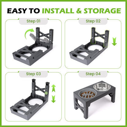 Elevated Dog Bowls with 5 Adjustable Heights Stand