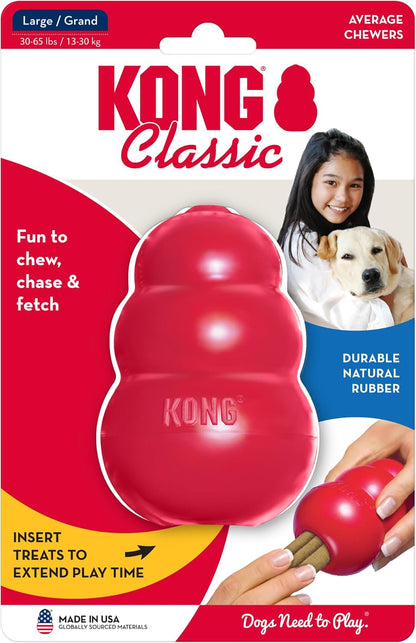 Classic Stuffable Dog Toy, Natural Rubber Chew, for Large Dogs