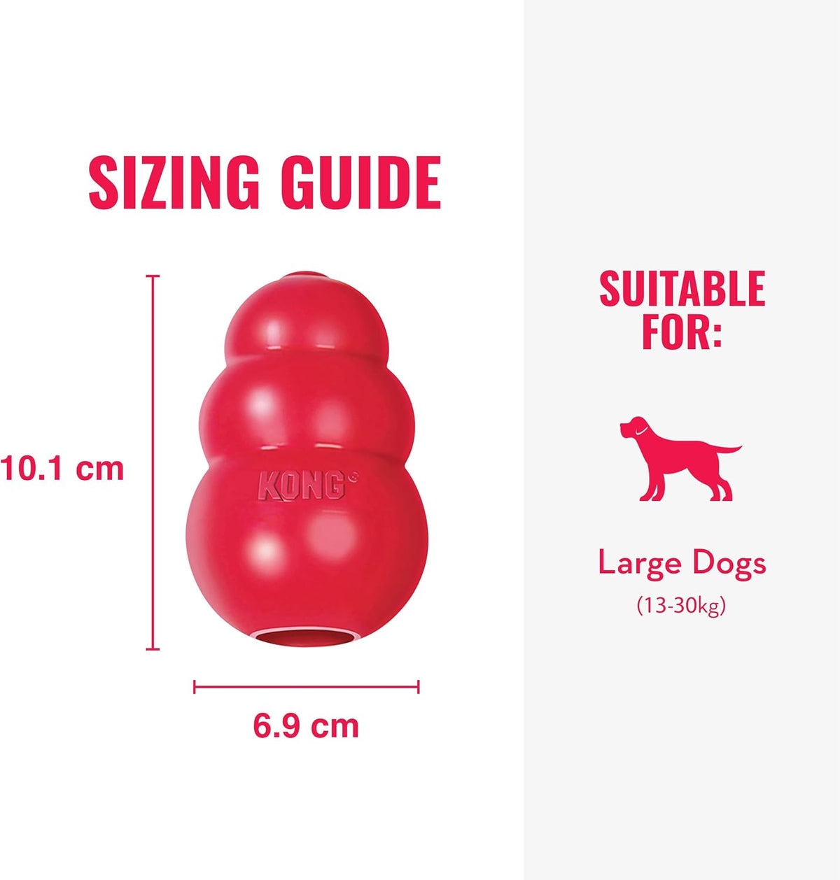 Classic Stuffable Dog Toy, Natural Rubber Chew, for Large Dogs