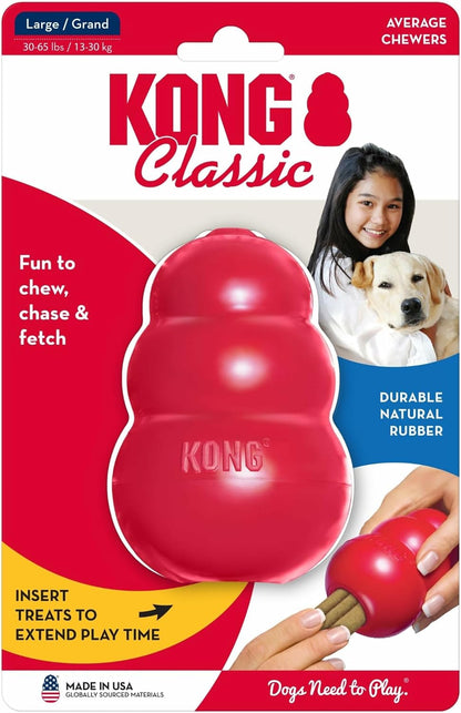 Classic Stuffable Dog Toy, Natural Rubber Chew, for Large Dogs
