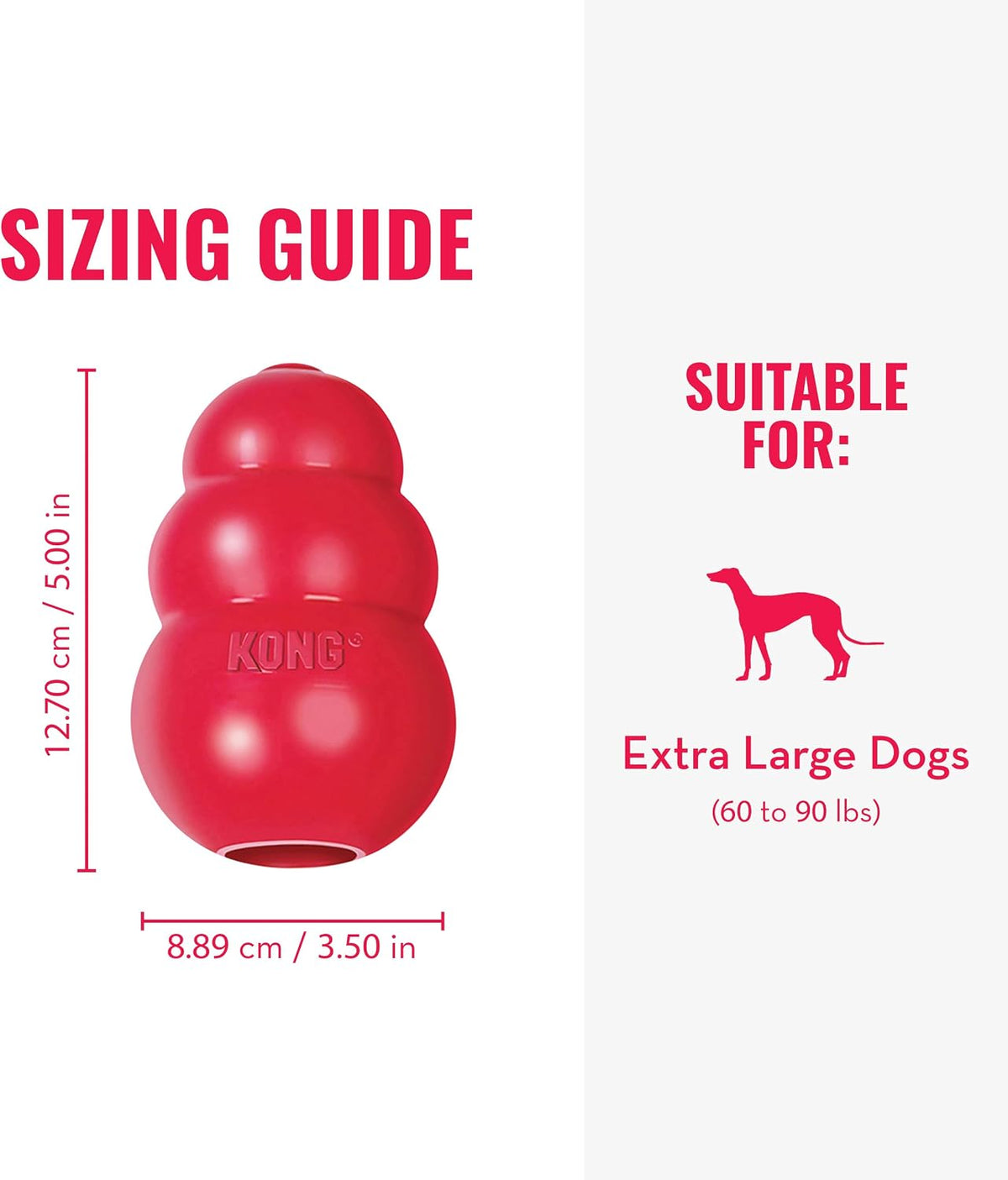 Classic Stuffable Dog Toy, Natural Rubber Chew, for Large Dogs