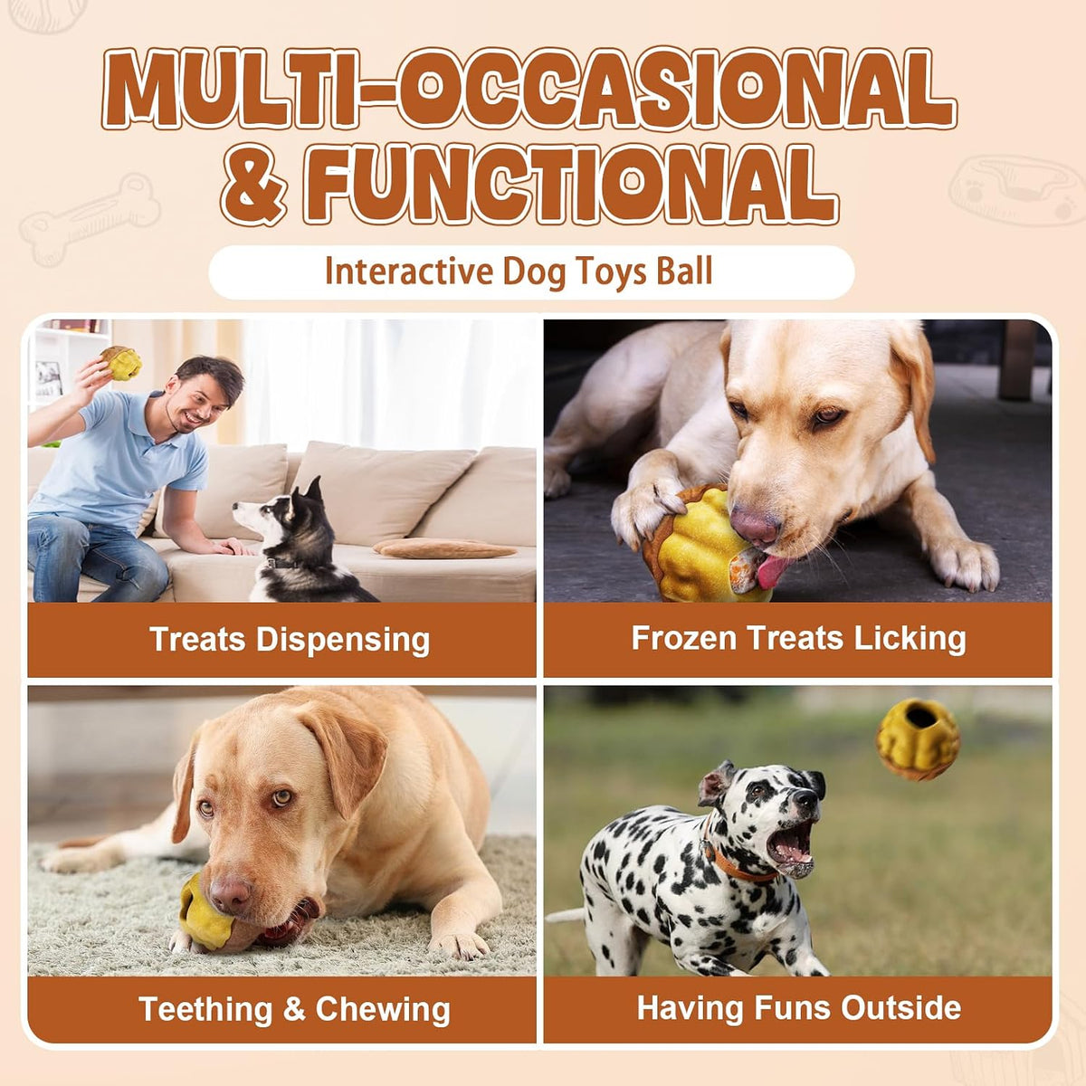 Dog Chew Toys for Aggressive Chewers, 2Pack Indestructible Dogs Bone Toy for Large Small Medium Breeds, Durable Tough Nylon Dog Toys To Keep Them Busy, Puppy Teething Dogs Toy Bone, Beef&Bacon Flavor