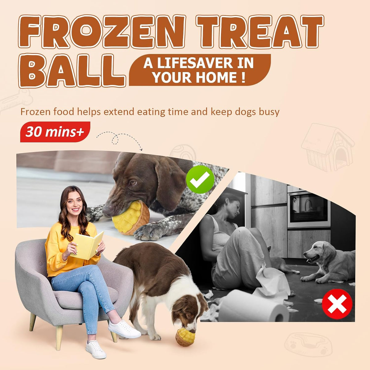 Dog Chew Toys for Aggressive Chewers, 2Pack Indestructible Dogs Bone Toy for Large Small Medium Breeds, Durable Tough Nylon Dog Toys To Keep Them Busy, Puppy Teething Dogs Toy Bone, Beef&Bacon Flavor