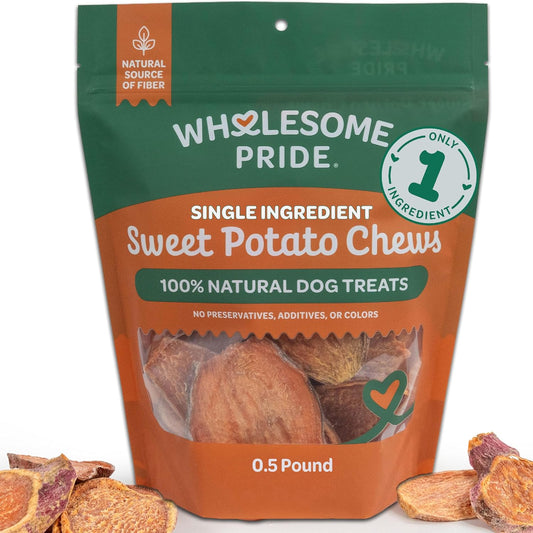 Sweet Potato Chews Healthy Dog Treats, 1 Ingredient, 8 oz