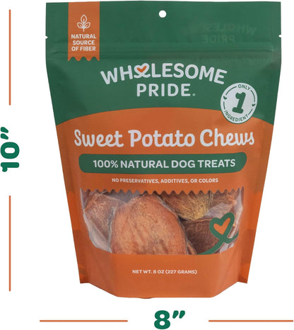 Sweet Potato Chews Healthy Dog Treats, 1 Ingredient, 8 oz