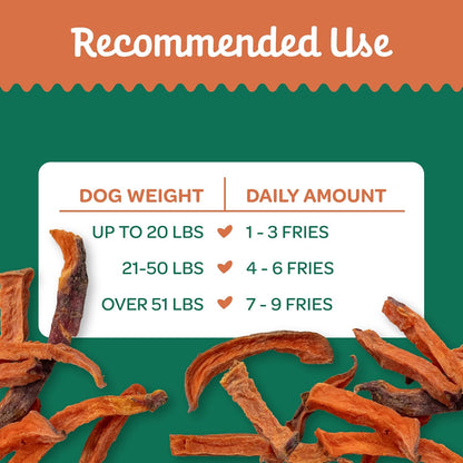 Sweet Potato Chews Healthy Dog Treats, 1 Ingredient, 8 oz