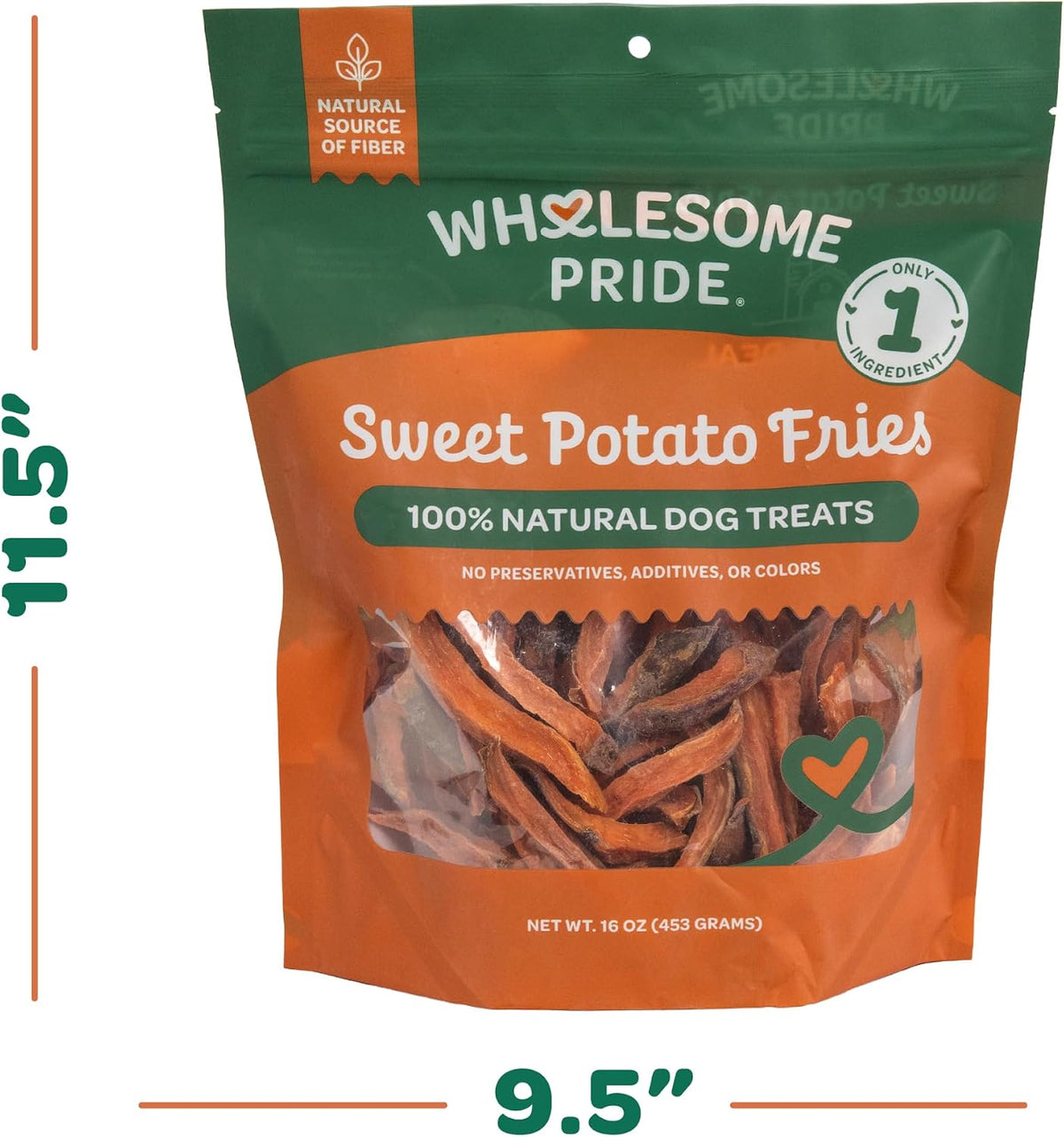 Sweet Potato Chews Healthy Dog Treats, 1 Ingredient, 8 oz